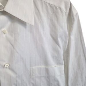 Ermenegildo Zegna Shirt Mens 16.5 42 White Regular Fit Button Up Long Sleeve